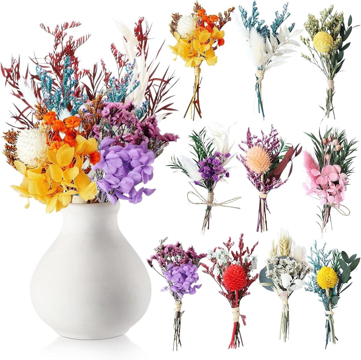 Natuurlijke gedroogde bloemen: 10 prachtige boeketten voor decoratie en cadeaugebruik