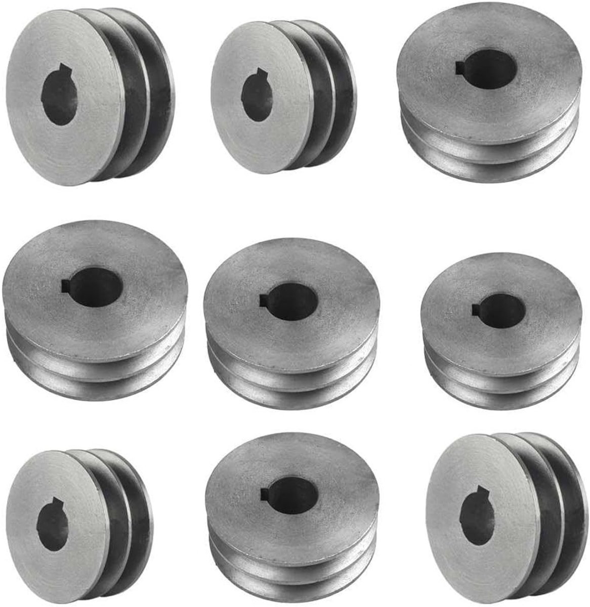 Dubbelgroove V-snaar poulie van gietijzer voor motoren en gereedschappen - 72 x 31 x 28 mm, ideaal voor diverse toepassingen en motoraccessoires