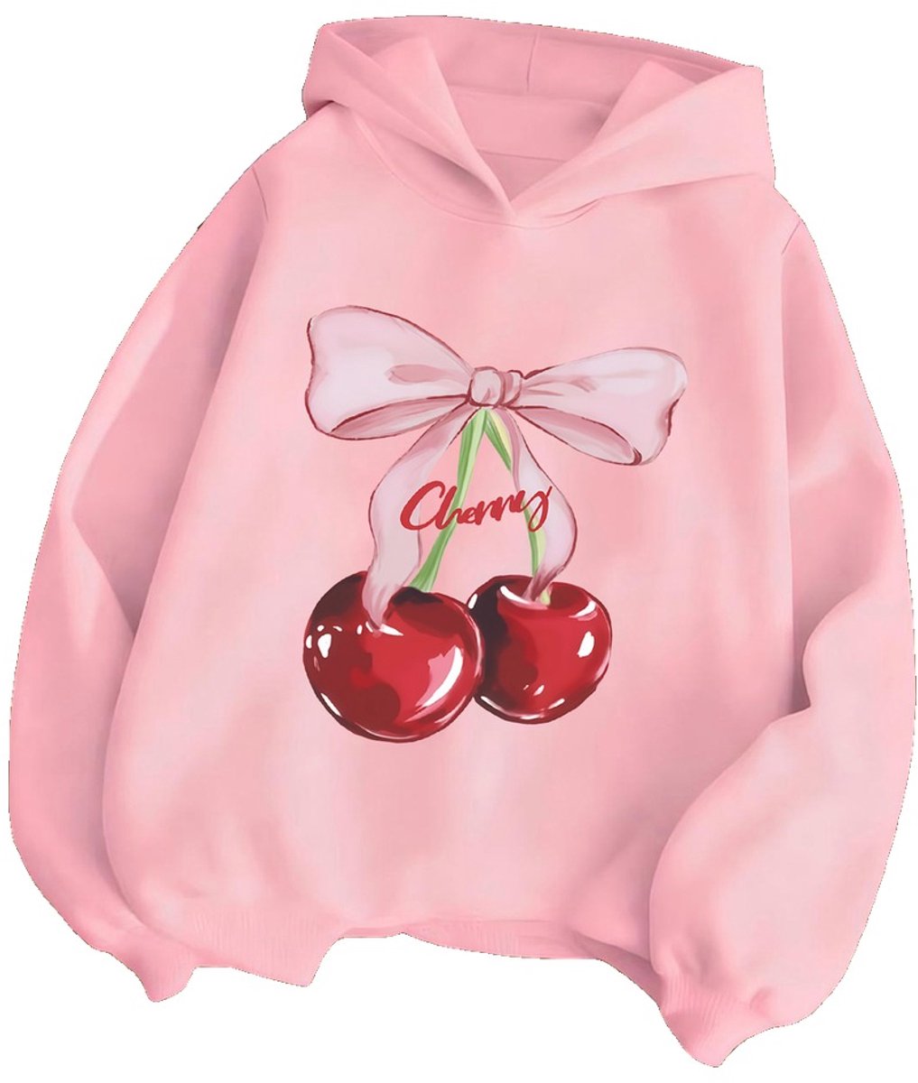 Currero Hoodie Meisjes Warme Hoodie Met Capuchon Comfortabele Sweater Meisje Casual Trui Pullover Meisjestrui 9-10 Jaar Rode Roos