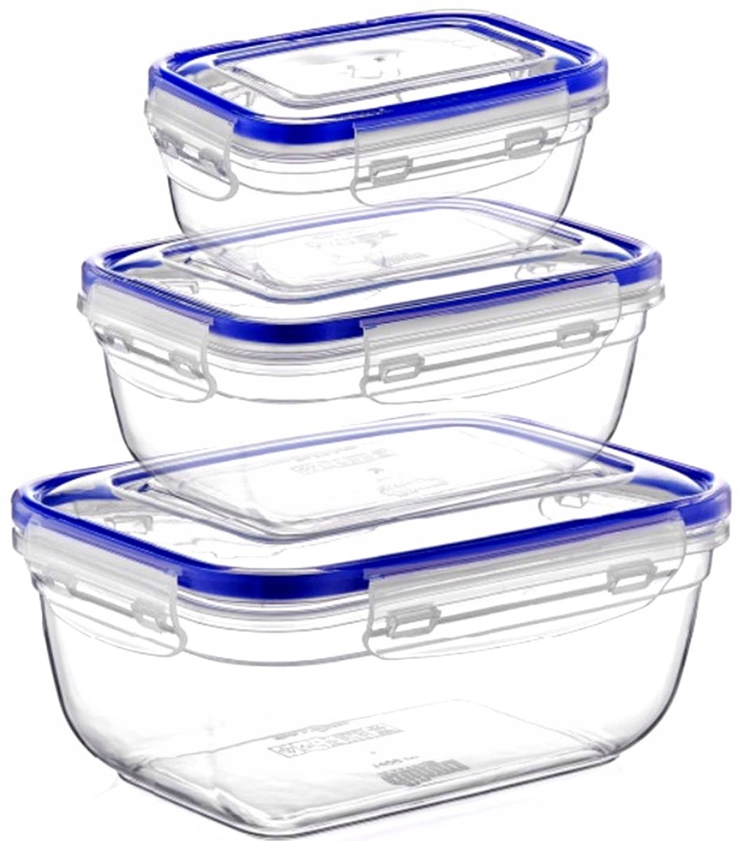 Set van 3 Luchtdichte Voedselbewaarcontainers - 400ml, 800ml, 1.4L