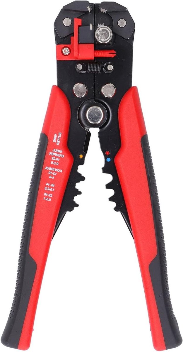 Krimptang Draadstripper - Automatische Snijder - Draden Strippen - Ergonomisch Handvat - 8 Inch - Rood