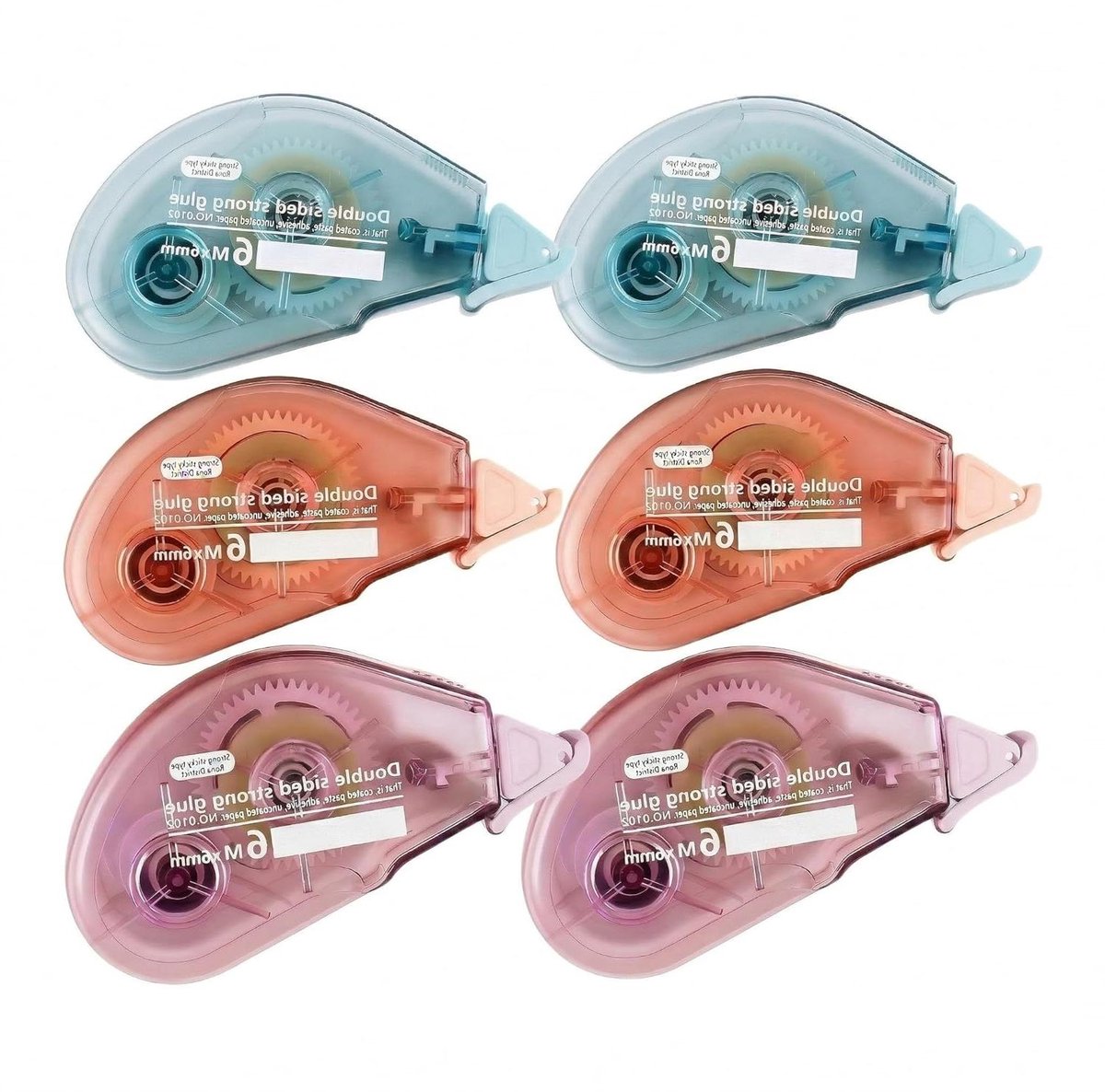 Lijmrollers Set - Plakmuis Tape - Scrapbooking Hobby - Zuurvrije Lijm - 6 Rollen 36 Meter - Transparant