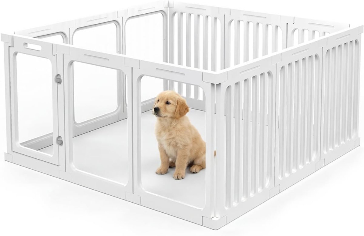 LNMsolutions® Hondenren - Hondenbench - Puppyren - Wit - 125cm x 125cm x 60cm