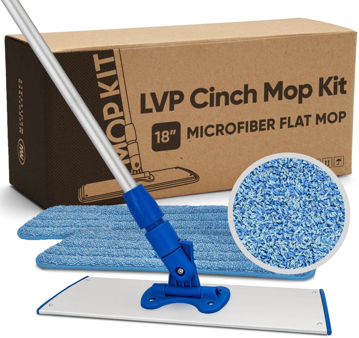 Elzusha - Microvezel Mop voor Houten Vloeren met Herbruikbare Vervangpads