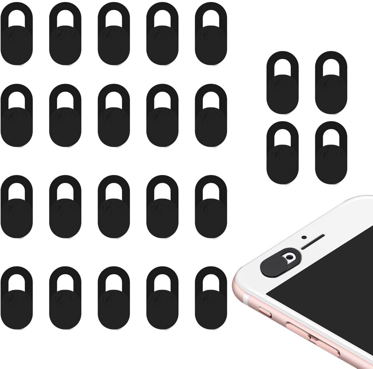 Elzusha - 24 Stuks Webcam Covers voor Privacy Bescherming