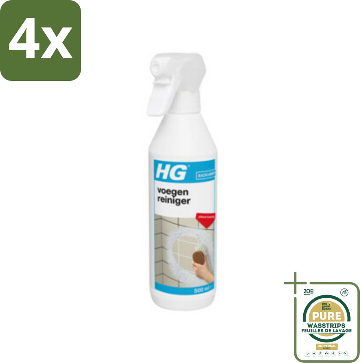 HG Voegenreiniger 500 ml - Voordeelverpakking - 4 stuks - Voegen herstellen - Badkamerschoonmaak