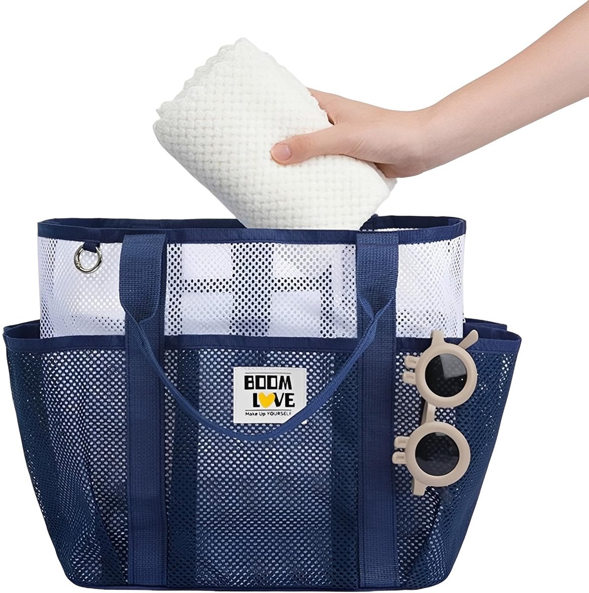 Elzusha - Grote Strandtas met Ritssluiting en Gestreept Design voor Dames
