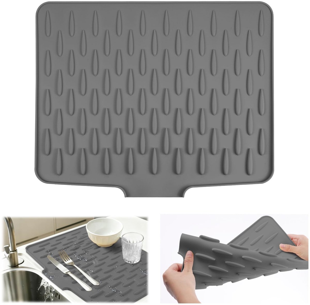 Elzusha - Siliconen Drainer Mat voor Keuken - Antislip en Hittebestendig