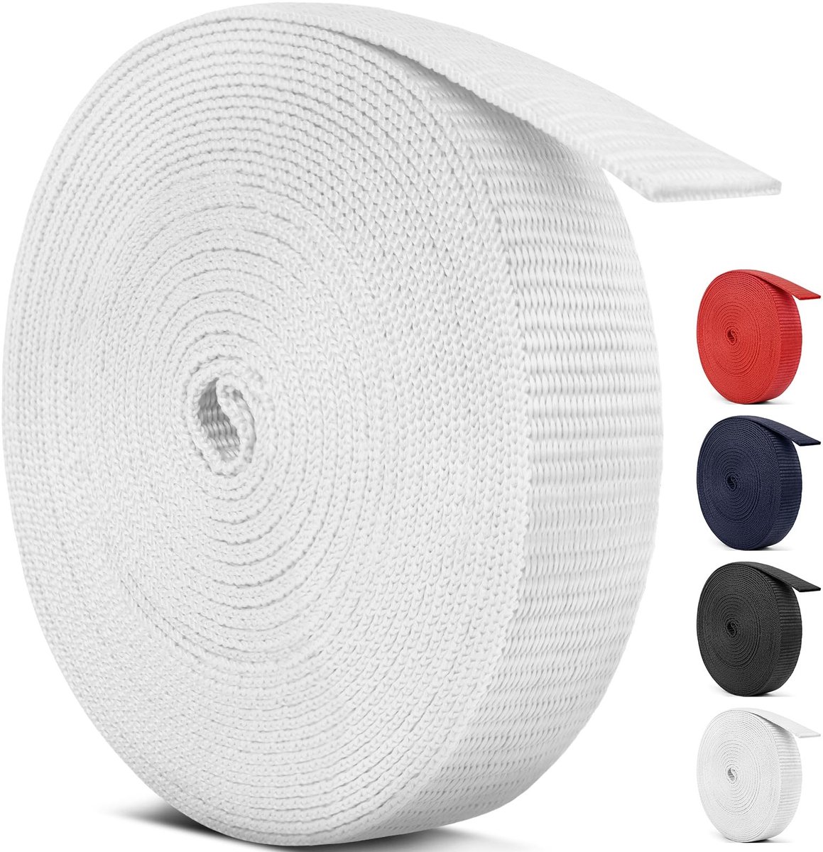 Elzusha - Spanband 25 mm - Geweven polypropyleenband - Wit - 9 m