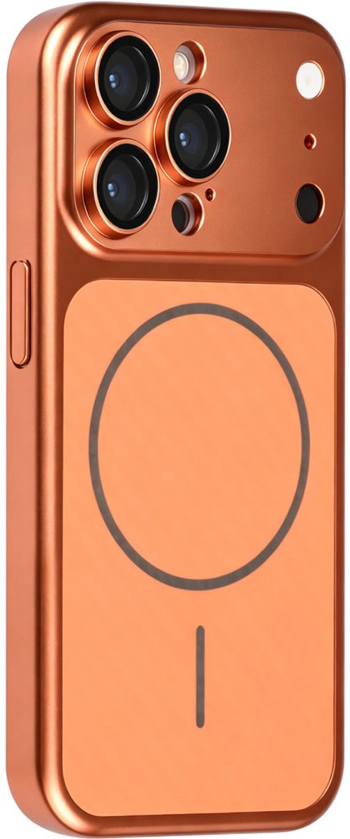 TUNIQ Backcover hoesje voor Apple iPhone 14 Pro - Magsafe With fiber pattern PC - Oranje