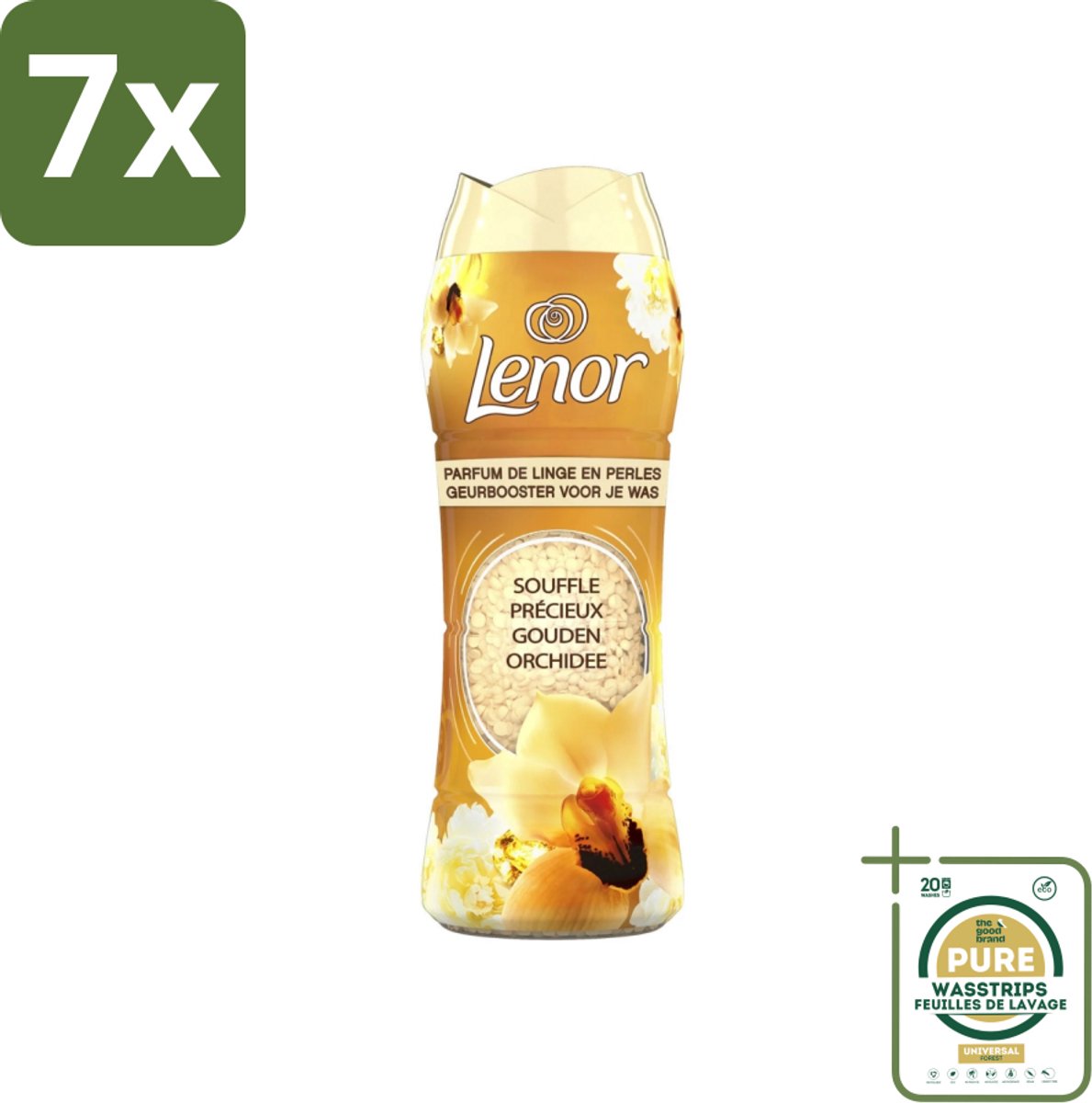 7 x Lenor - Geurbooster - Gouden Orchidee - 22 Wasbeurten - Grootverpakking - Geurbooster Was - Geur In Was - Geur In Kleding - Wasgeur - Geur In Wasmachine
