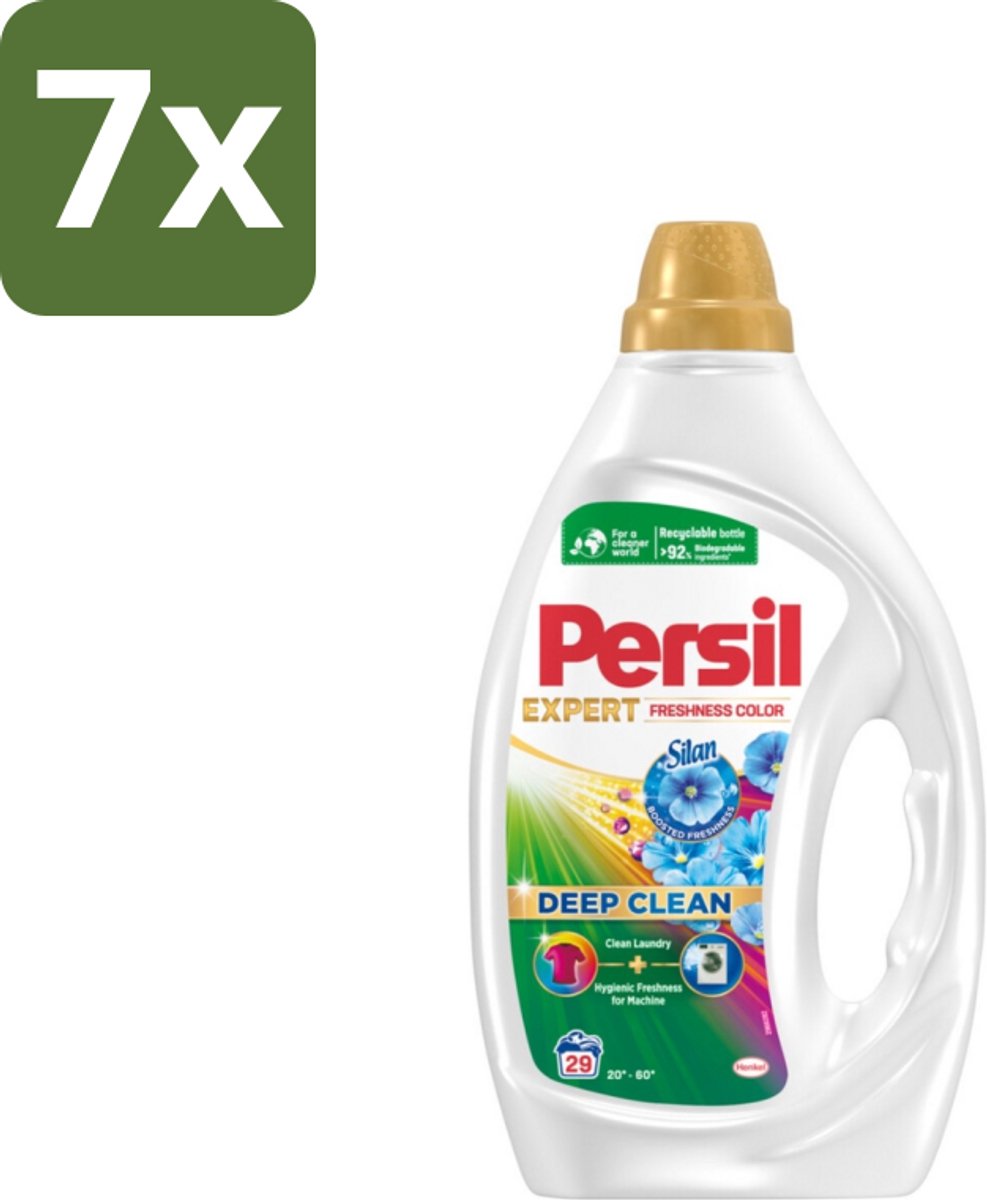 7 x Persil Wasmiddel Gel 29 Wasbeurten Gekleurde was Freshness by Silan 1,305 liter - Gekleurde Was - Vloeibaar Wasmiddel - Freshness By Silan - Wasbeurten - Hygiënische Frisheid