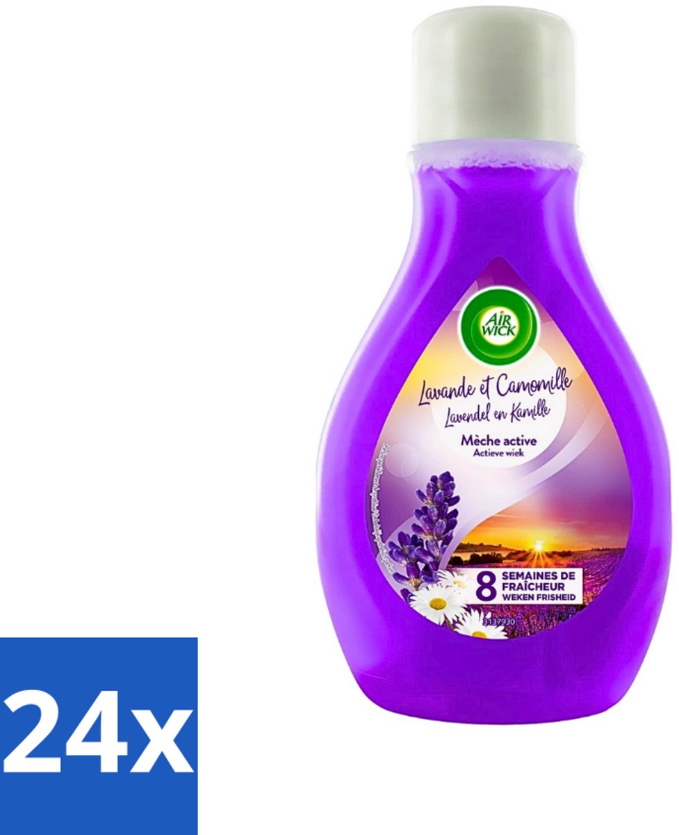 24 x Air Wick - Actieve Wiek Luchtverfrisser - Lavendel & Kamille - 375ml - Luchtverfrisser - Lavendel - Kamille - Geur - Geurverspreiding