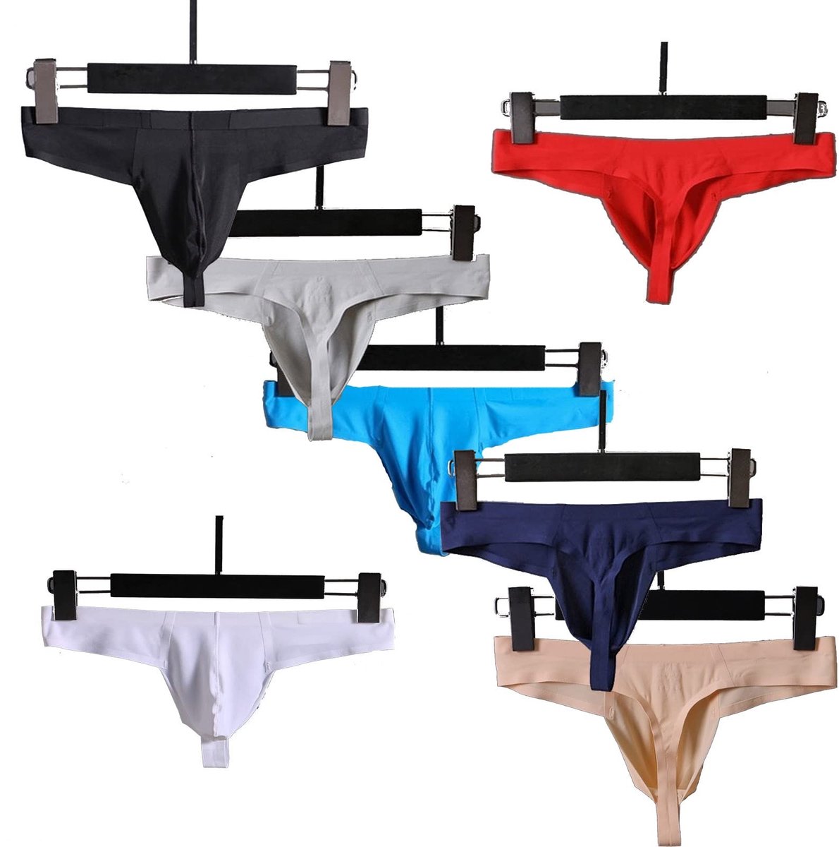Elzusha - Ultrathin Ice Silk Mannen Thong - Transparant - 7 Stuks
