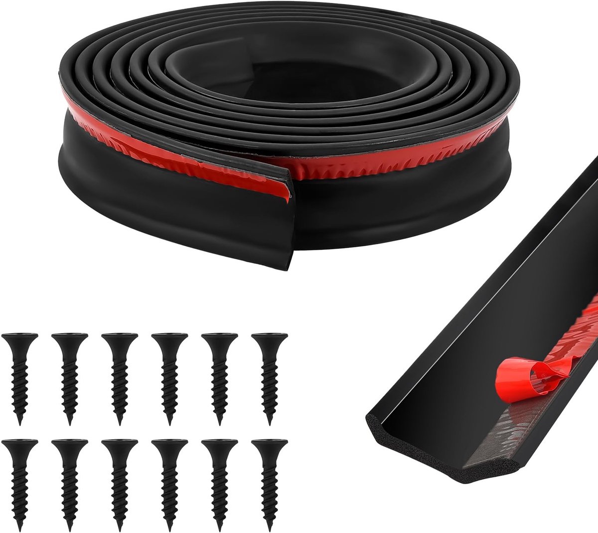 Elzusha - Garagedeur Afdichting 6 Meter Universele Rubberen Strip voor Weerbestendige Bescherming