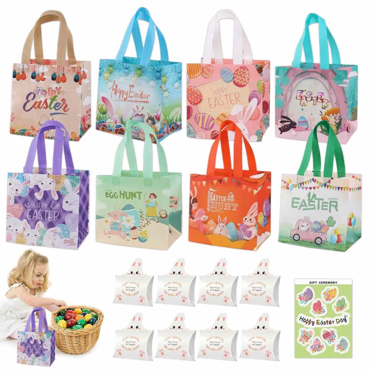 Elzusha - Herbruikbare Paas Gift Bags met Handvatten