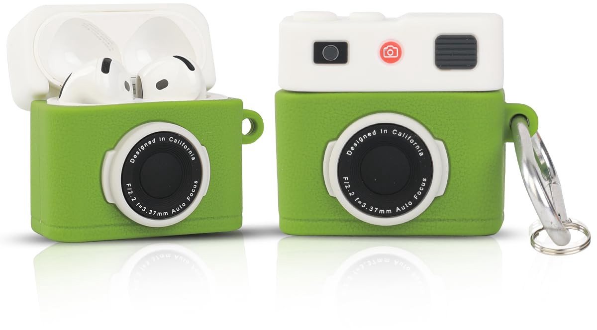 Elzusha - Beschermhoes voor AirPods 4 met Camera Ontwerp en Sleutelhanger