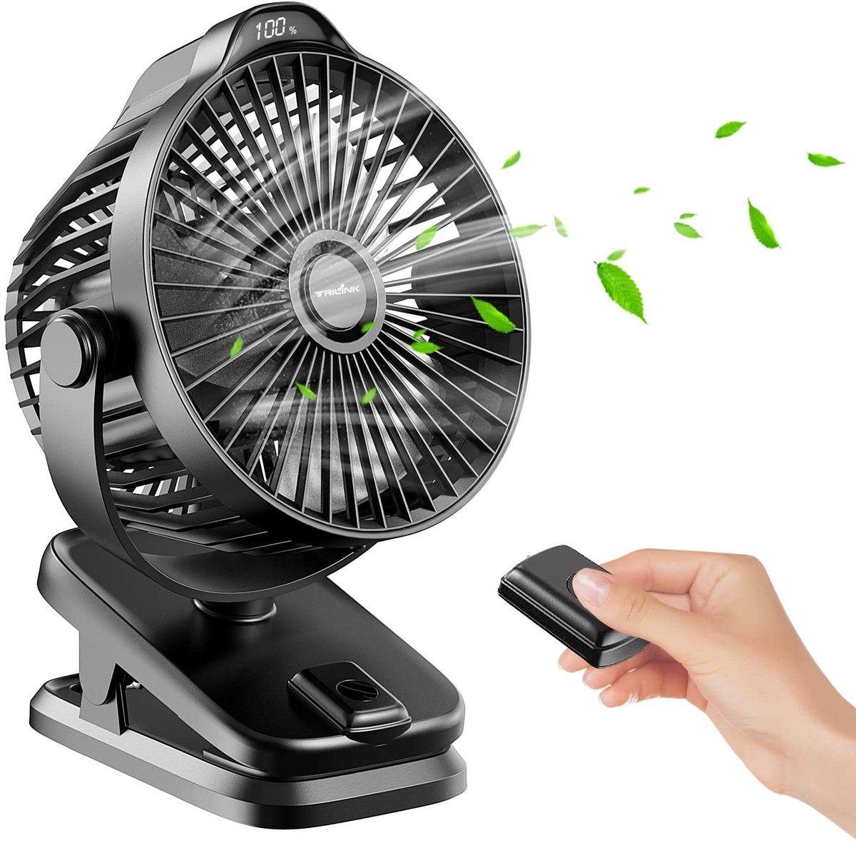 Elzusha - Oplaadbare USB Clip Ventilator met Afstandsbediening