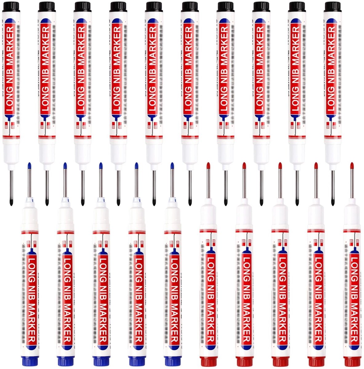 Elzusha - 20-delige set markeerstiften - Extra lange 22 mm voor handwerk en bouwplaatmarkering
