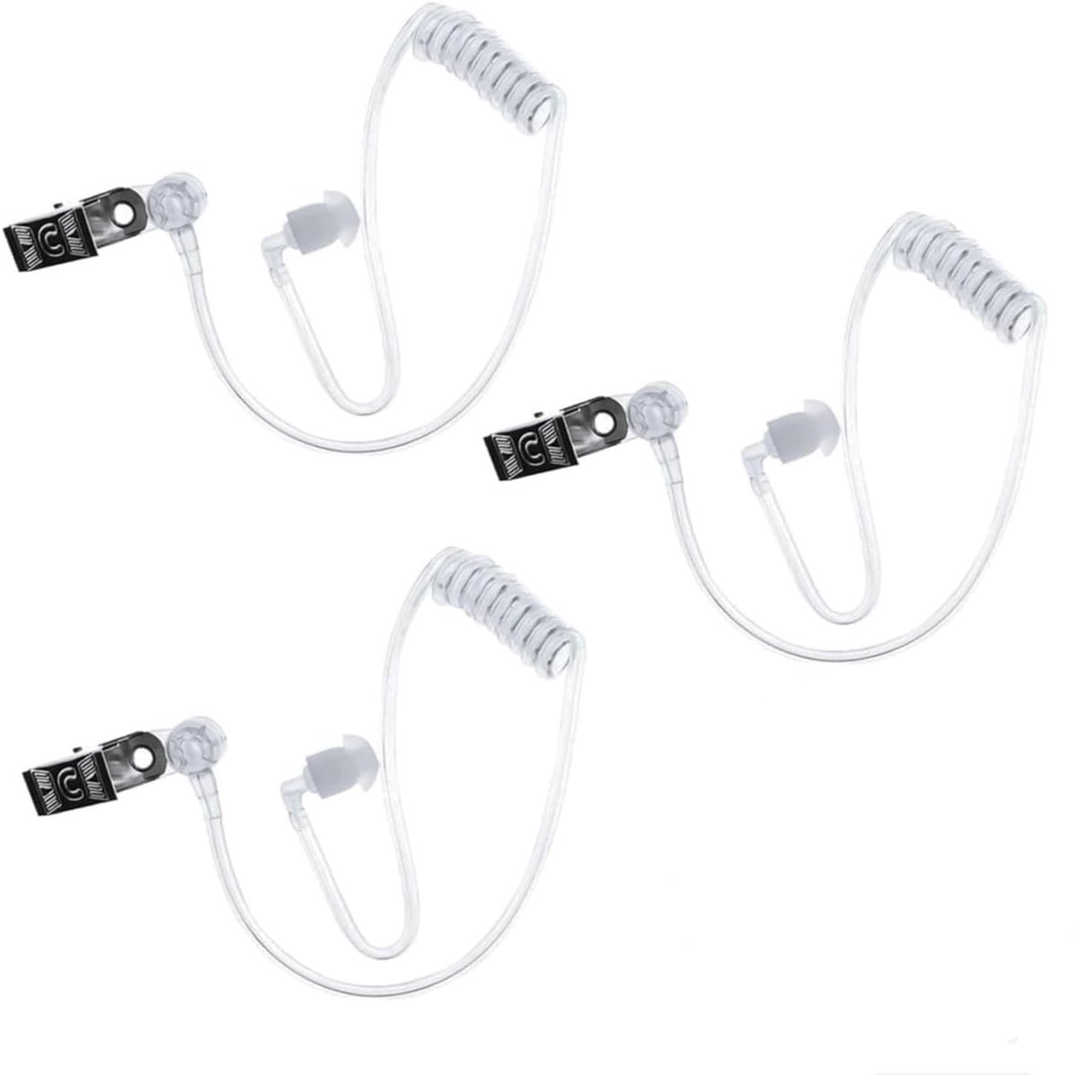 Elzusha - 3 Stuks Vervangende Luchtbuizen voor Walkie-Talkie - Transparante Silicone Earpiece