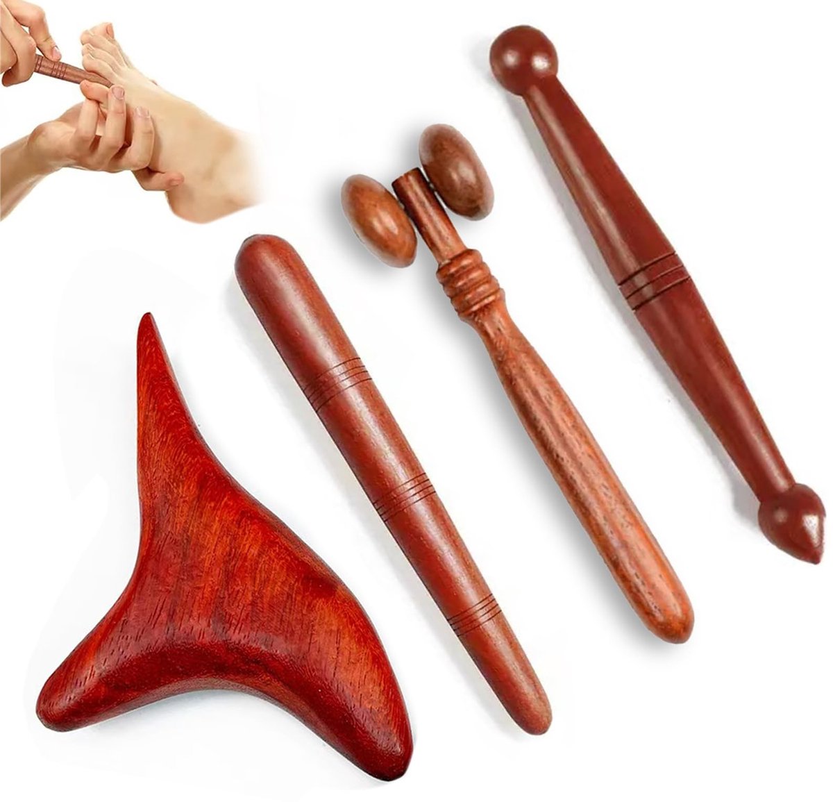 Elzusha - Massage Set met Houten Massage Roller voor Ontspanning