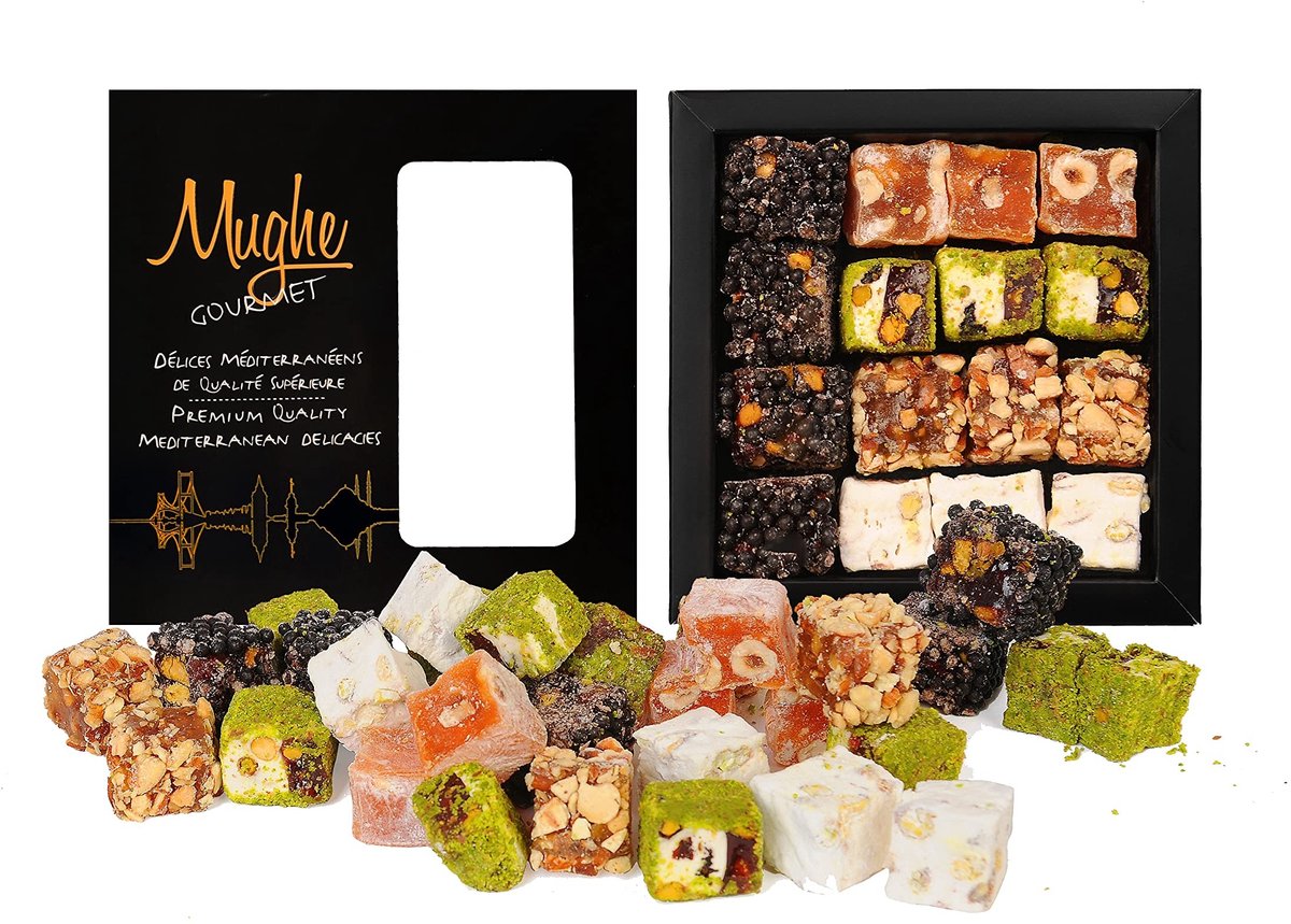 Elzusha - Luxe Turkse Delight Giftbox met Noten en Sinaasappel