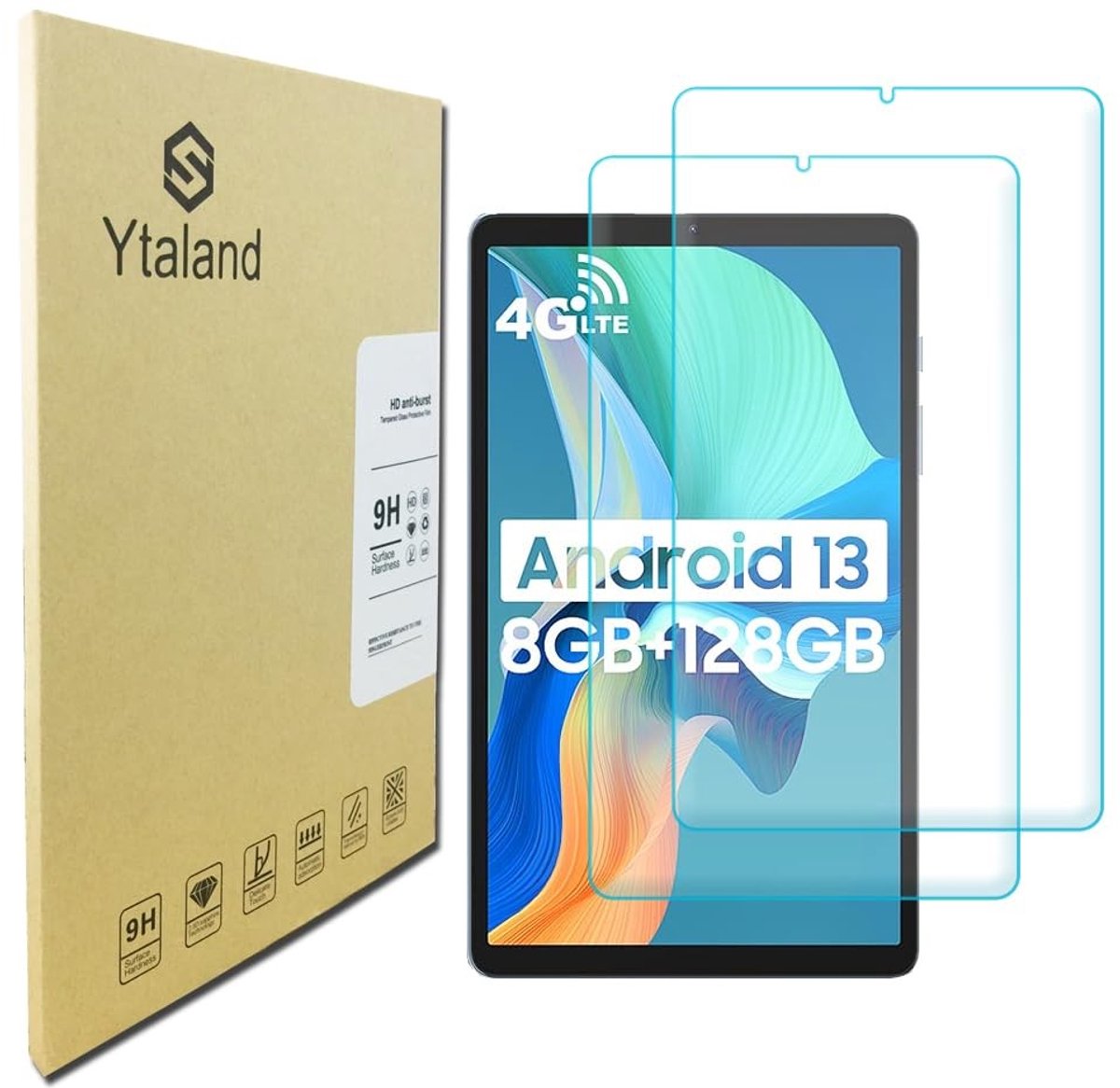 Elzusha - Screen Protector voor 8.68 Inch Tablet, Pack van 2, 9H Hardheid