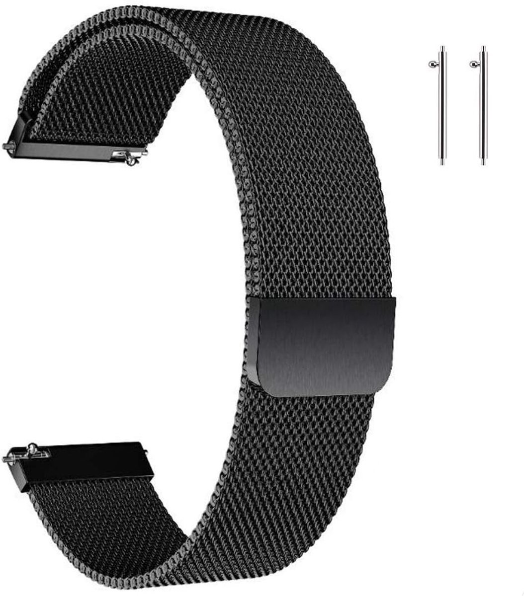 Verstelbare metalen horlogeband, mesh quick release armband met magnetische sluiting voor smartwatch en traditionele horloge, geschikt voor mannen en vrouwen