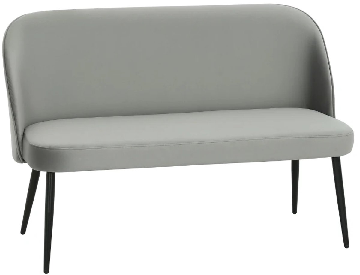 2-zitsbank Modern Gestoffeerd - Met Metalen En Houten Frame - Fluweelachtige Stoffen Bekleding - Grijs