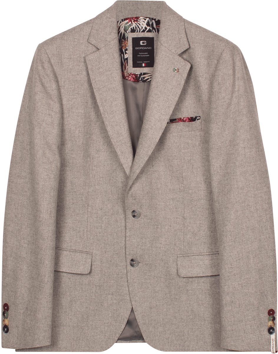 Giordano – Roberto – Heren – Blazer – Wol – Modern fit – Colbert – Lichtgrijs – 622610-91