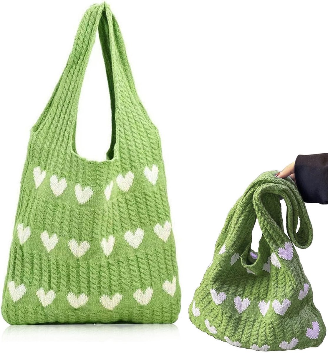 Gehaakte Schoudertas voor Dames, Lichtgewicht Gehaakte Tote Bag, Aesthetic Handtas voor Elke Gelegenheid, Perfect voor Dagelijks Gebruik