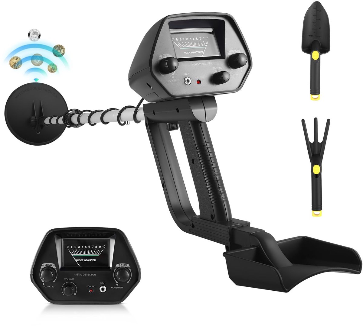 Professionele metaaldetector met IP68 waterdichte zoekspoel, lichte, zeer nauwkeurige metaaldetector voor volwassenen - ShopVlot