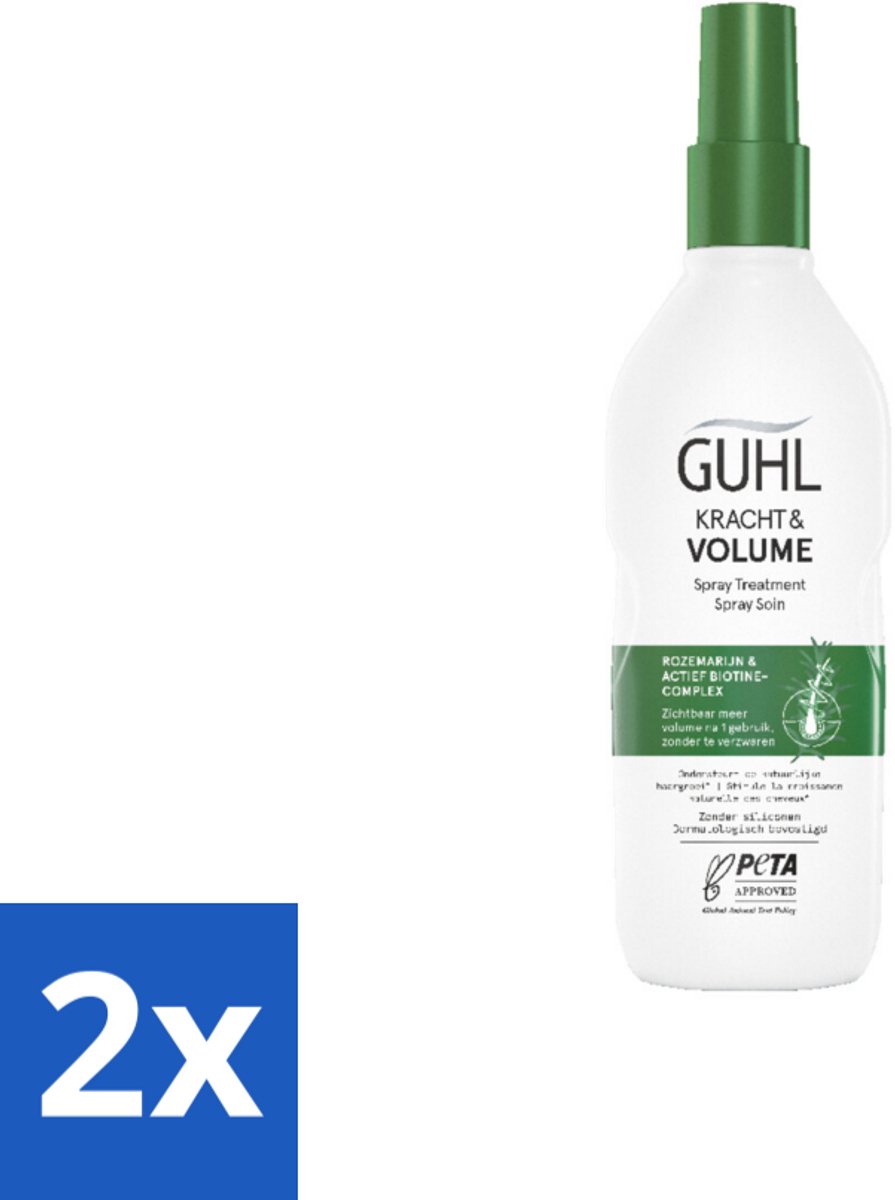 2 x Guhl – Spray Treatment – Kracht & Volume – 150 ml - Haarversterking - Volumeboost - Krachtige Haar - Dun Haar - Haaruitval