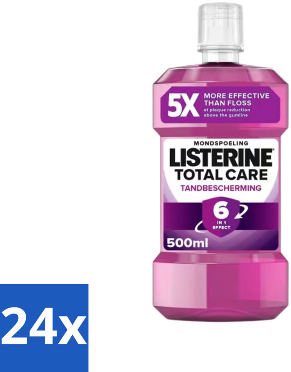 24 x Listerine – Mondwater – Total Care – Tandbescherming – 500 ml - Mondhygiëne - Mondspoeling - Tanden - Tandvlees - Tandplak