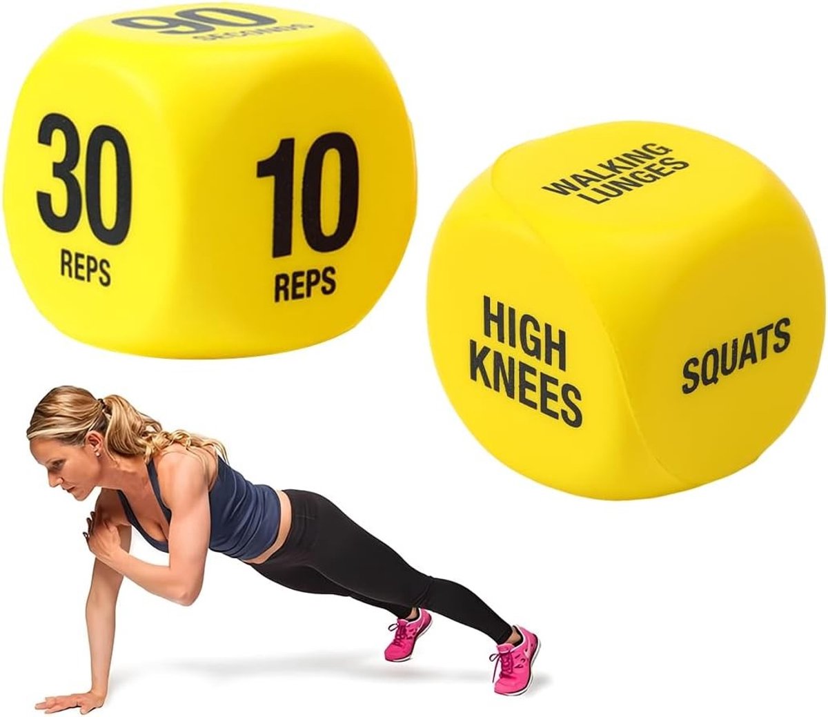 Set Fitness Dobbelstenen voor Thuis en Buiten Training, Ideaal voor Krachttraining, Cardio en HIIT Spellen (Geel)