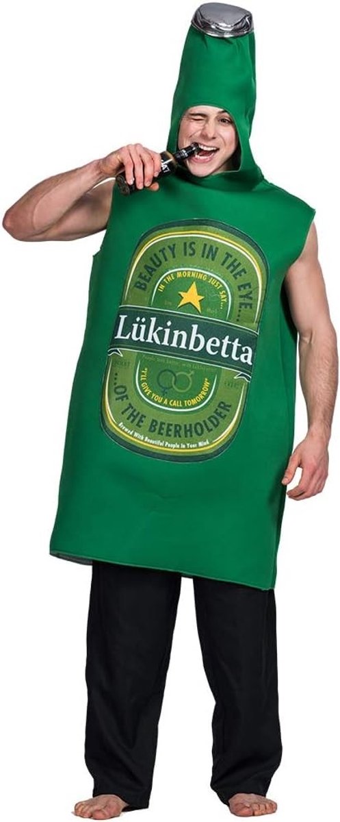 Unisex Kostuum voor Bierfles - Grappige Verkleedkleding voor Halloween Feest voor Volwassenen