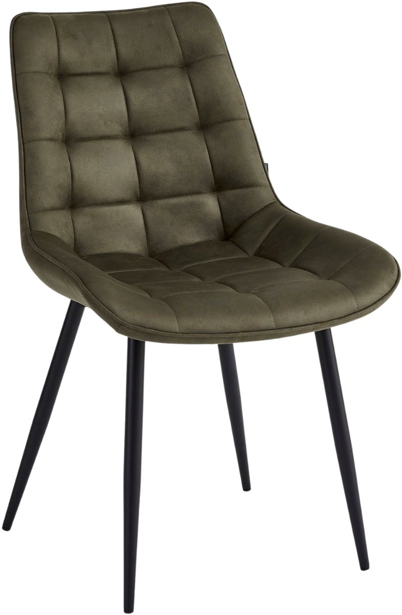 Colenis - Quadra Eetkamerstoel - Set Van 4 - Groen - Microfiber Stof - Industrieel