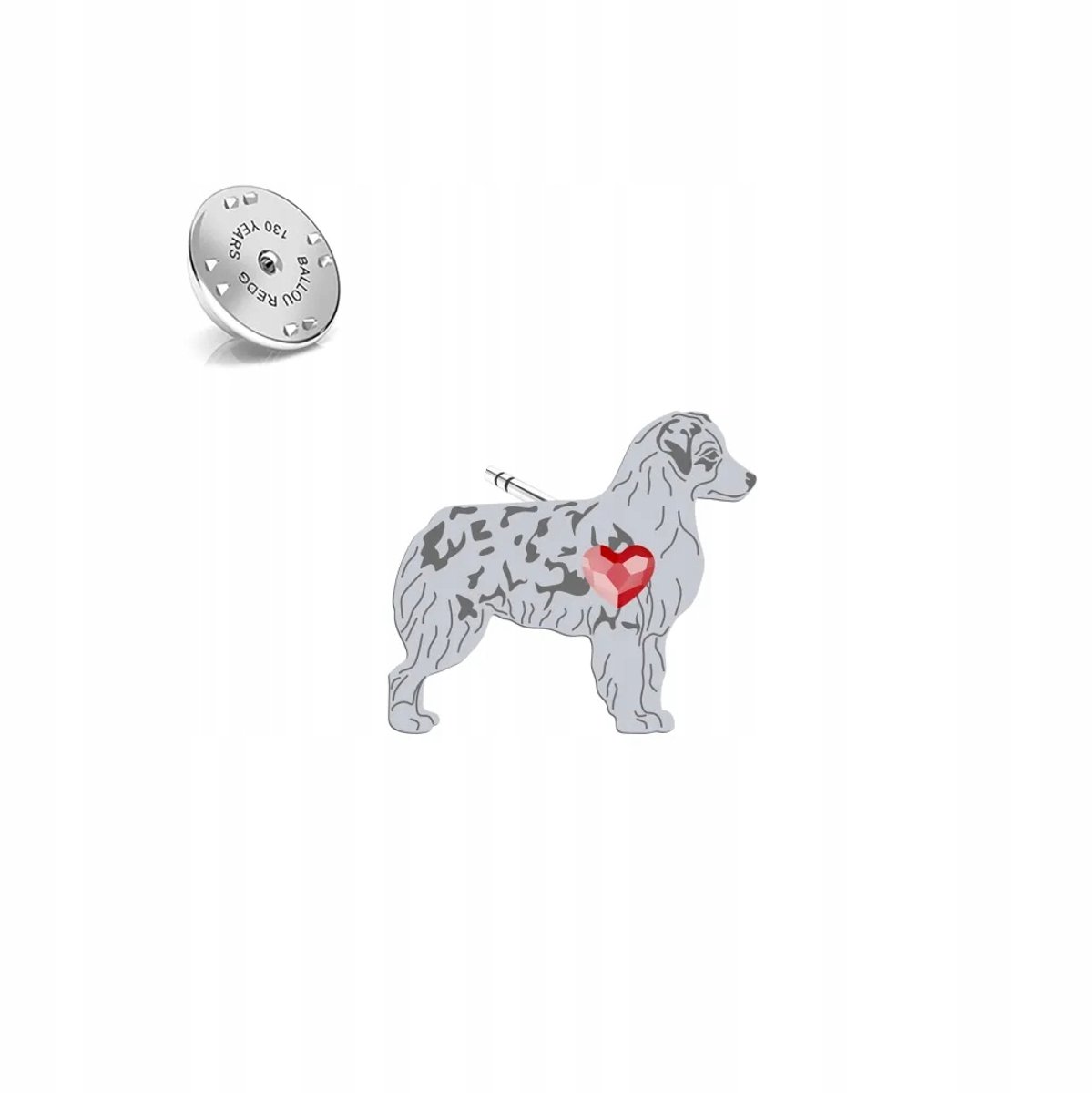 Zilveren Broche 925 Miniatuur Amerikaanse Herder met Kristal - Cadeau