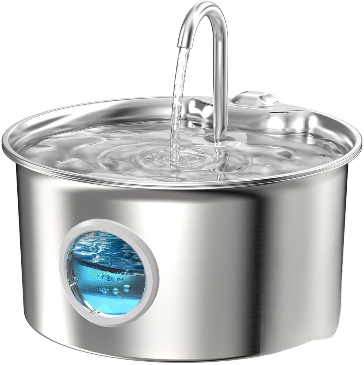 NIVA® Drinkfontijn - Waterfontein - Drinkfontijn Katten - Zilver - 20cm x 20cm x 11cm