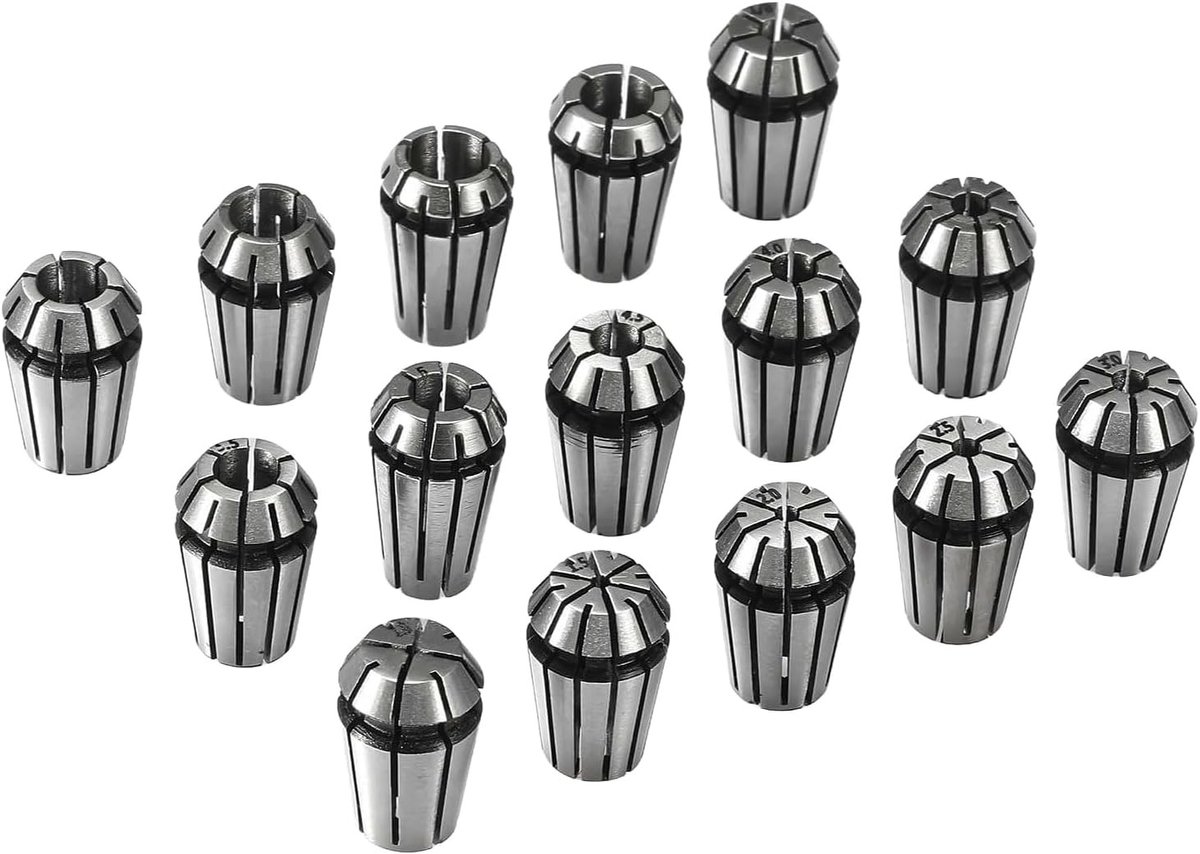 15-delige ER11 Spanning Collet Set van 1mm tot 7mm voor CNC Frees- en Graveermachines met hoge precisie
