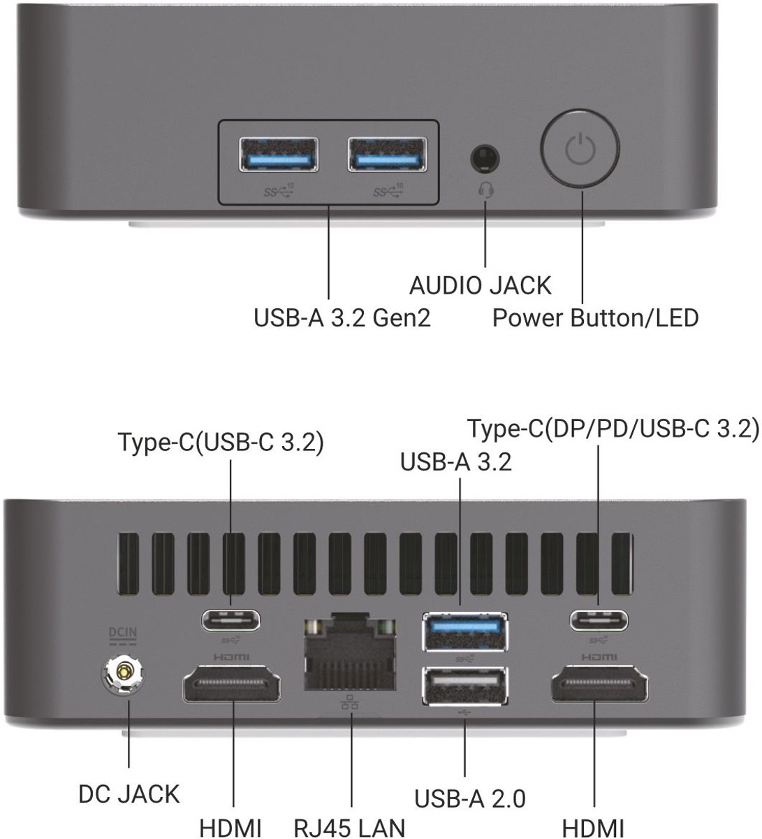 MINIX NUC355 Mini PC - 16GB RAM - 512GB SSD - Intel Core 3 N355 - Windows 11 Pro - Triple 4K Display - 2.5G LAN & Wi-Fi 6 - Krachtige & Stille Compacte Desktop Computer thumbnail 4