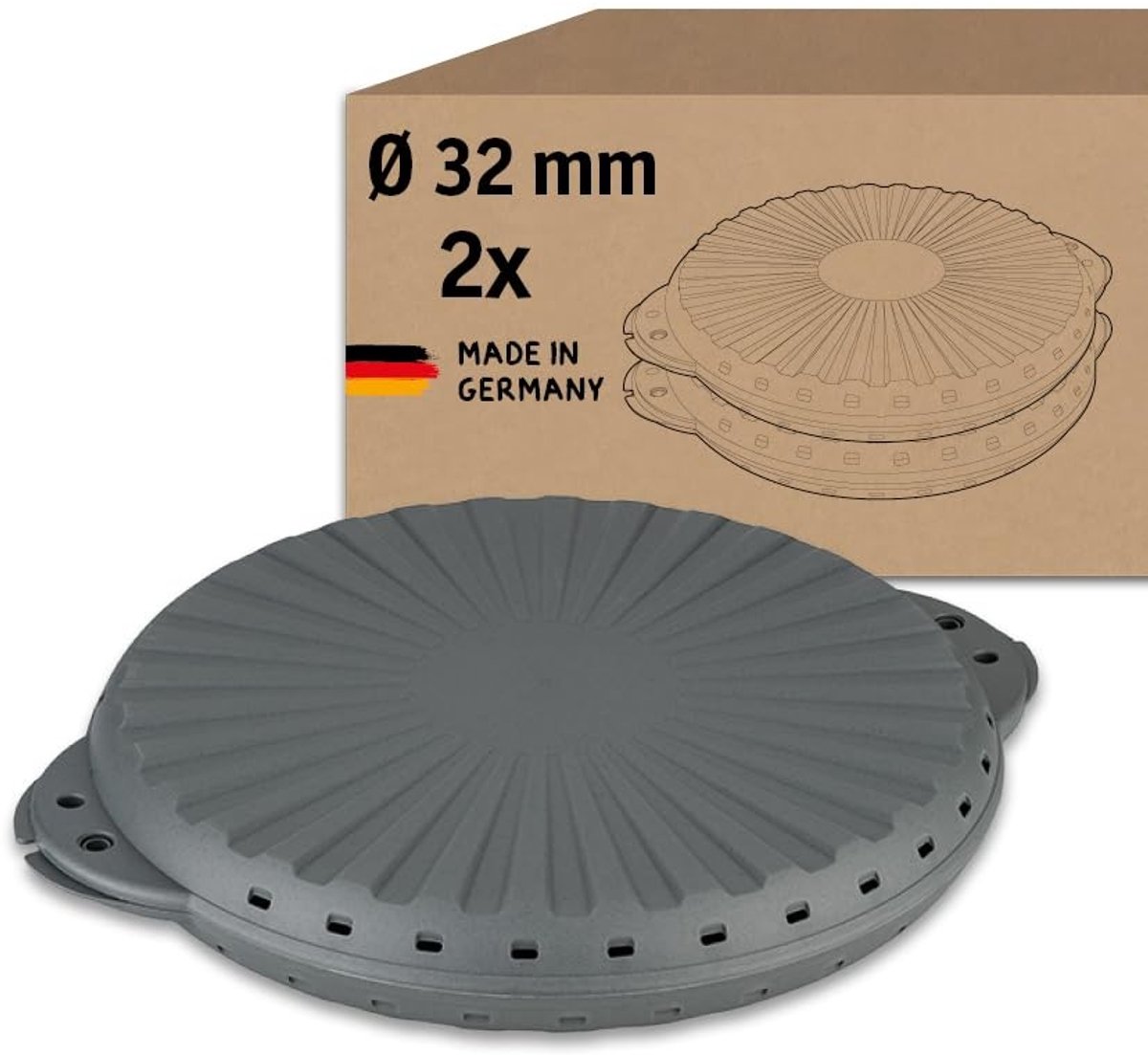 Elzusha - Herbruikbare Pizza Box Set van 2 met Diameter 32 cm