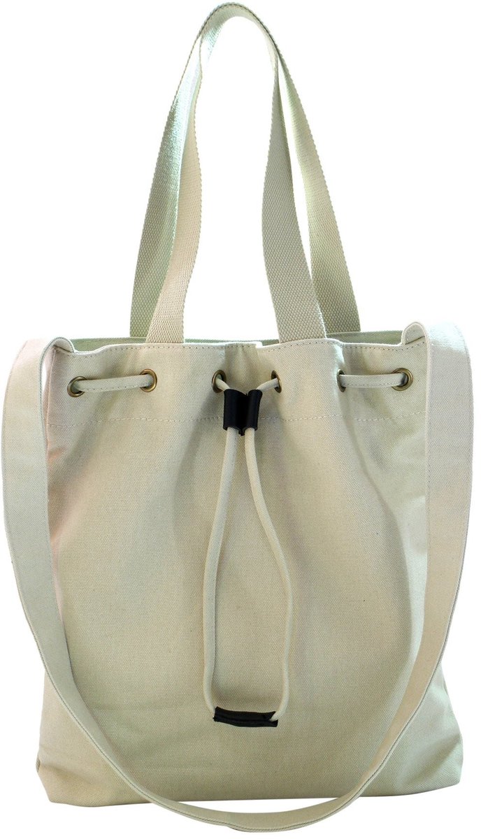 Elzusha - Canvas Tote Bag - Beige met schouderriem