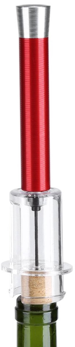 Elzusha - Corkscrew voor Wijnflessen met Luchtpomp - Zwart/Rood