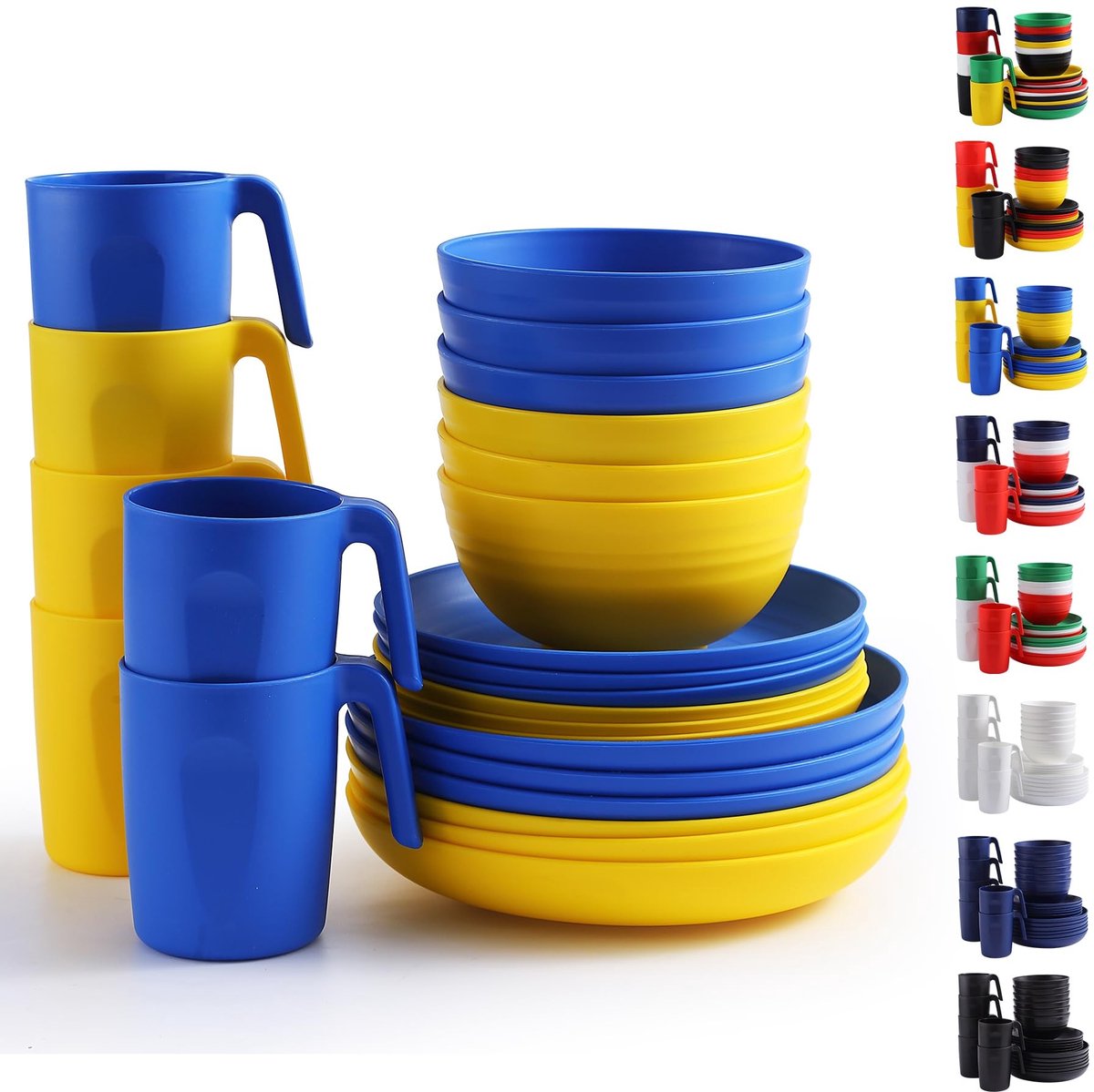Elzusha - 24-delig Plastic Servies voor 6 Personen