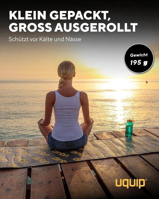 Isolatiemat - Schuimrubber mat - Kamperen en Hiken - Kou en Vocht Werend - 190 x 55 cm - Grijs/Geel — afbeelding 5