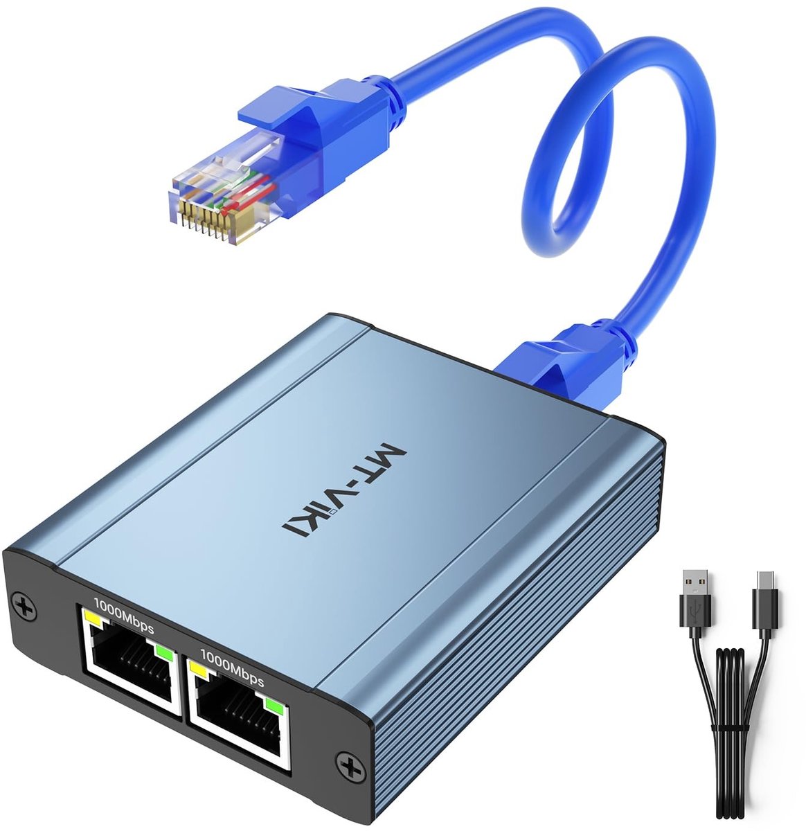 Elzusha - Ethernet Splitter 1 naar 3 voor Snelle Netwerkverbinding