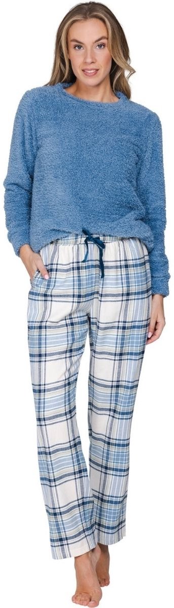Flanellen dames broek blauw Pastunette - Blauw - Maat - 46