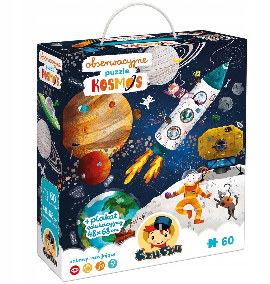 Merkloos Kosmos Puzzel met Poster - 60 Stukjes