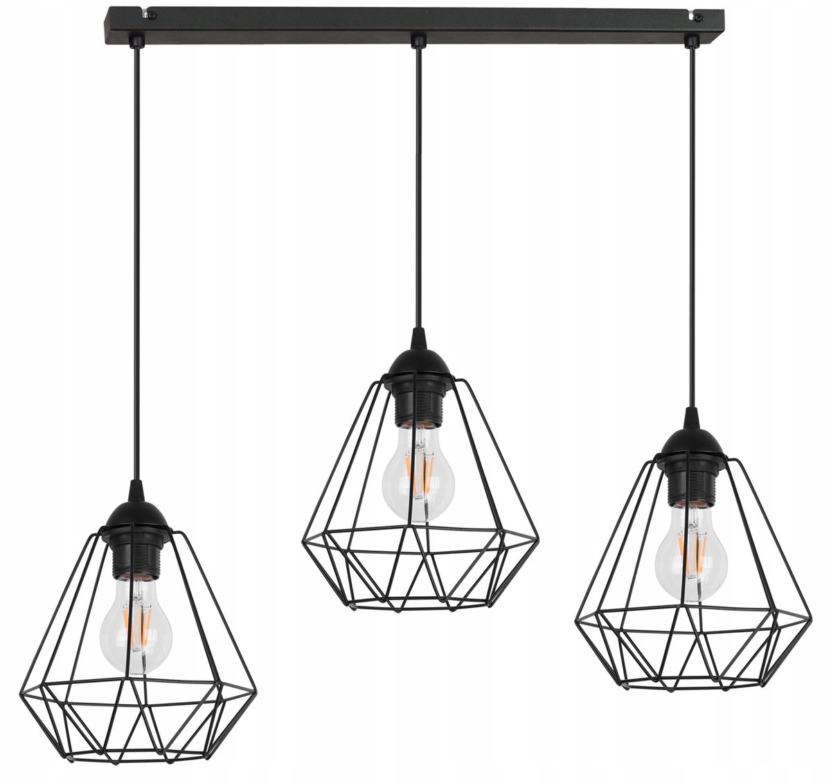 Merkloze Hanglamp Drievoudig Diamant Stijl Loft Retro